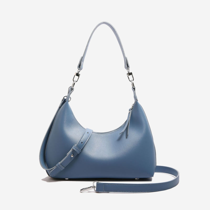 Ženska PU torbica, srednje veličine, ovalnog oblika, dvostruke naramenice, preko ramena i crossbody, zatvarač, gradski stil, ljeto 2024