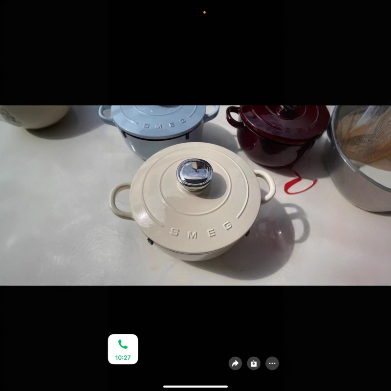 Oală de supă emailată din fontă pentru fructe de mare, capacitate 3,1–4 L, design retro, Changtong, potrivită pentru aragaz cu gaz și plită cu inducție.