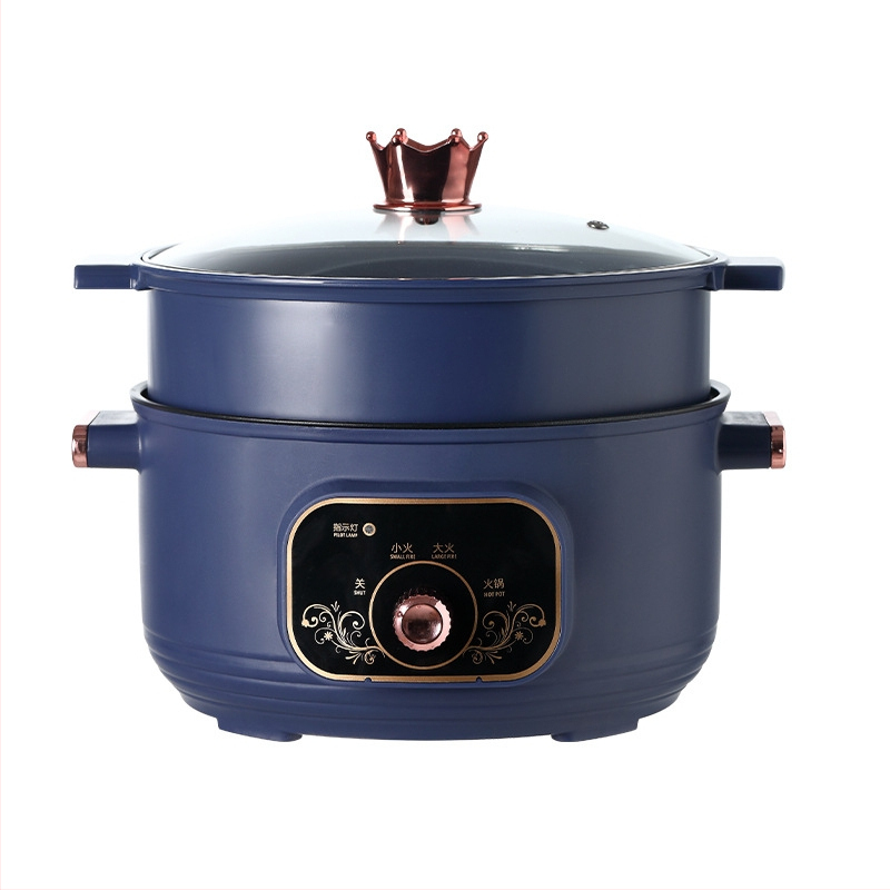 Akihiko oală electrică multifuncțională cu interior ceramic antiaderent, capacitate 3–4 L, 1000 W, funcții: abur, fierbere, prăjire, sotare, hot pot, cu funcție de rezervare, temporizator și afișaj LCD