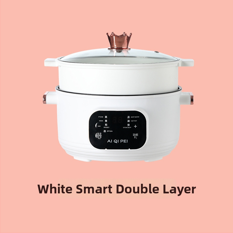 Akihiko oală electrică multifuncțională cu interior ceramic antiaderent, capacitate 3–4 L, 1000 W, funcții: abur, fierbere, prăjire, sotare, hot pot, cu funcție de rezervare, temporizator și afișaj LCD