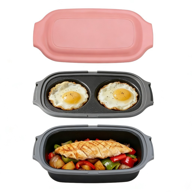 Set de gătit pentru microunde: cutie pentru toast, tigaie pentru ouă, aburi pentru pește și fierbător de orez