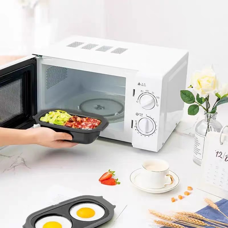 Set de gătit pentru microunde: cutie pentru toast, tigaie pentru ouă, aburi pentru pește și fierbător de orez