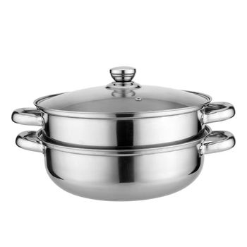 Oală de aburi din oțel inoxidabil, 28 cm, capacitate mare, strat simplu și strat dublu, pentru preparate fierbinți, imprimare logo disponibil