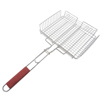 Coș de grătar pentru pește, plasă electroplată pentru BBQ, capacitate mare, exterior