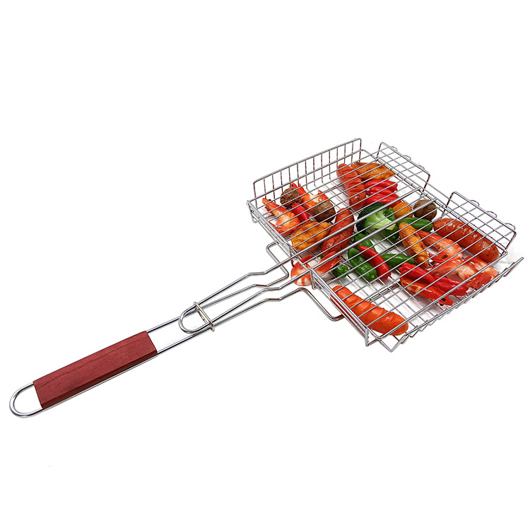 Coș de grătar pentru pește, plasă electroplată pentru BBQ, capacitate mare, exterior