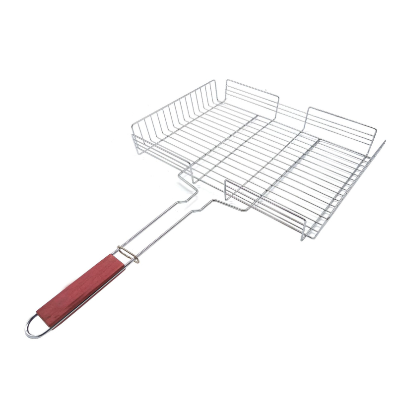 Coș de grătar pentru pește, plasă electroplată pentru BBQ, capacitate mare, exterior