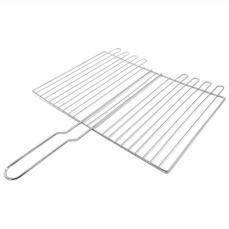 Coș de grătar pentru pește, plasă electroplată pentru BBQ, capacitate mare, exterior