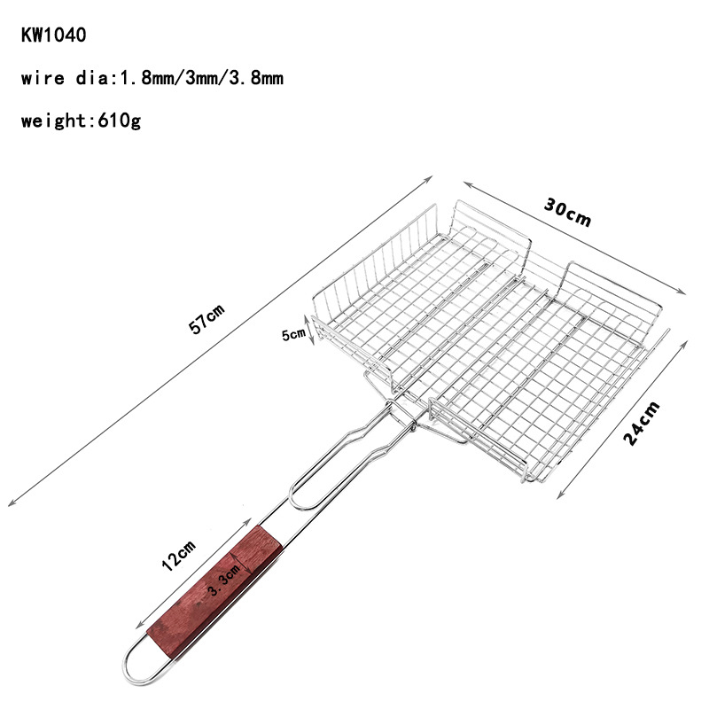 Coș de grătar pentru pește, plasă electroplată pentru BBQ, capacitate mare, exterior