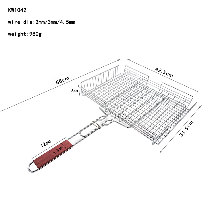 Coș de grătar pentru pește, plasă electroplată pentru BBQ, capacitate mare, exterior