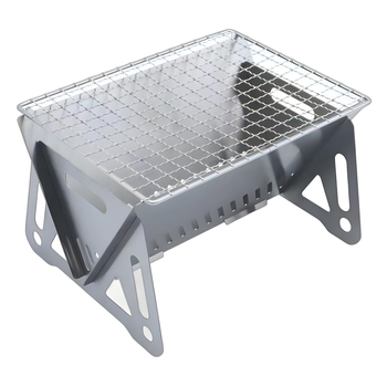 Aragaz pliabil tip card pentru camping, pentru ceai și grătar — grill mini portabil din oțel inoxidabil, ardere pe lemn