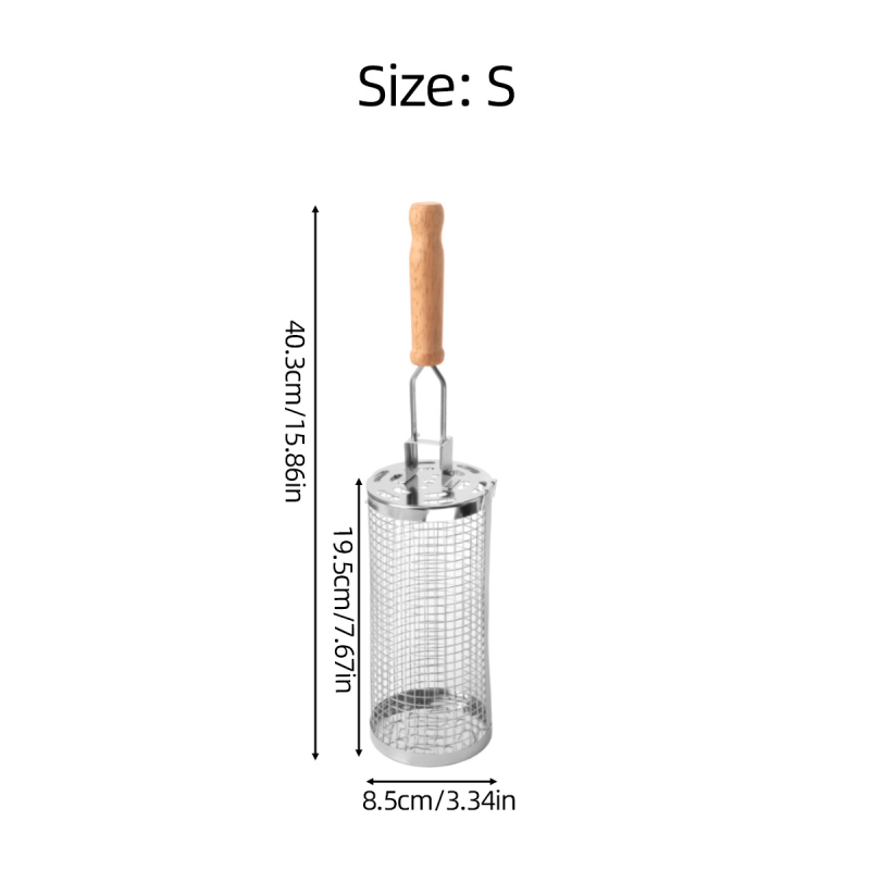 Smoker rotund portabil din oțel inoxidabil pentru grătar în aer liber