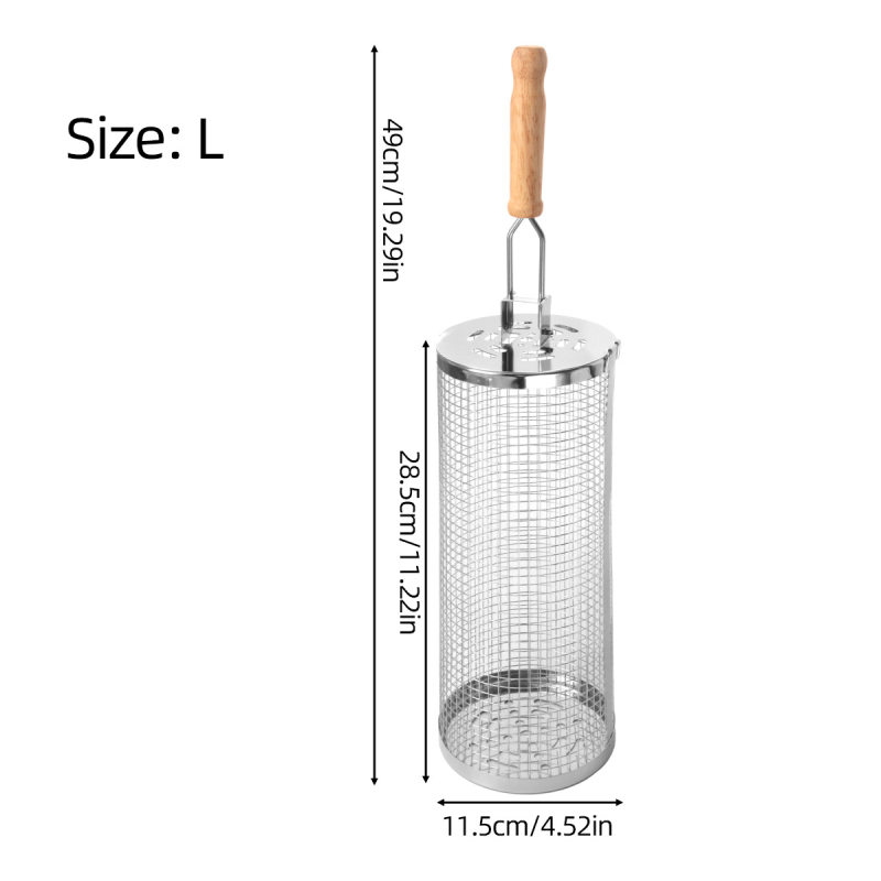Smoker rotund portabil din oțel inoxidabil pentru grătar în aer liber