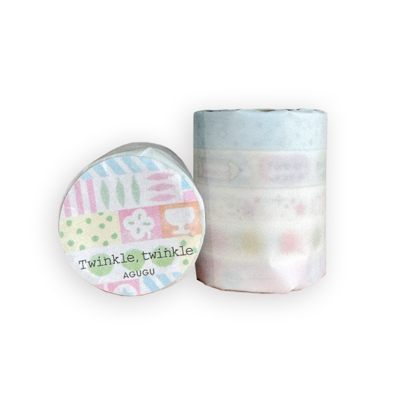 AGUGU bandă washi Glitter-Sand – inspirație coreeană pentru planificare DIY, bandă subțire, 2 m × 10 mm
