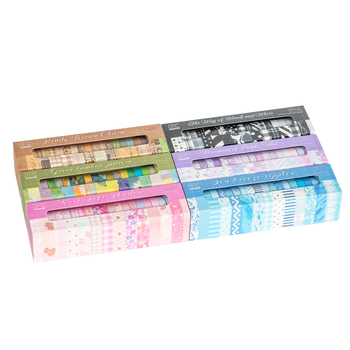 20 role ambalate – Bandă Washi din seria Lumină și Umbra, hârtie japoneză, lățime 7 mm, lungime 2 m, material decorativ pentru scrapbooking