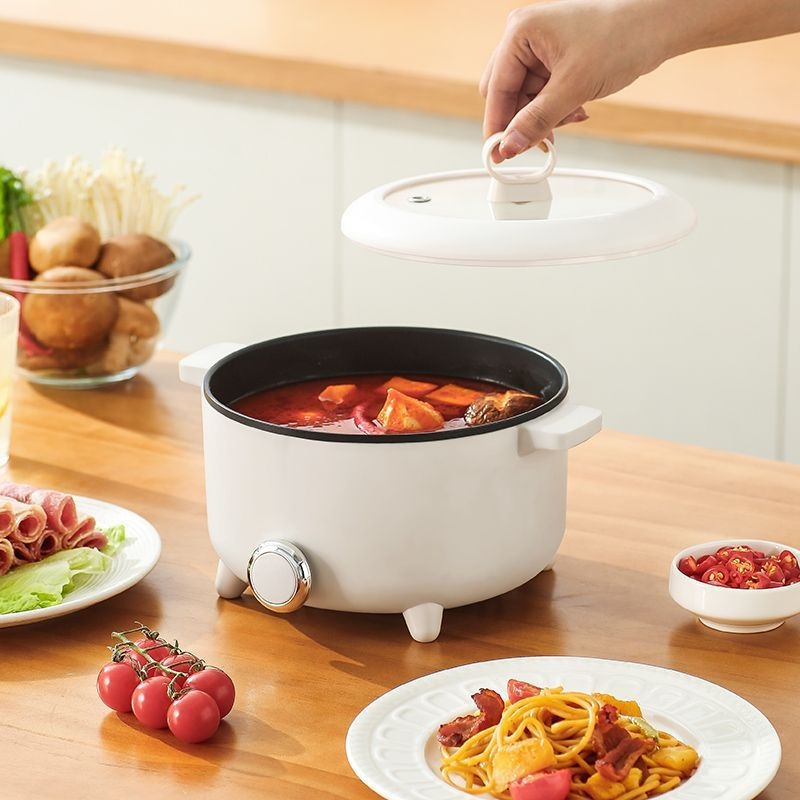 Oală electrică multifuncțională pentru uz casnic - aburire, fierbere, prăjire și sotare, cu interior antiaderent, compactă pentru cămin, oală mică pentru noodles