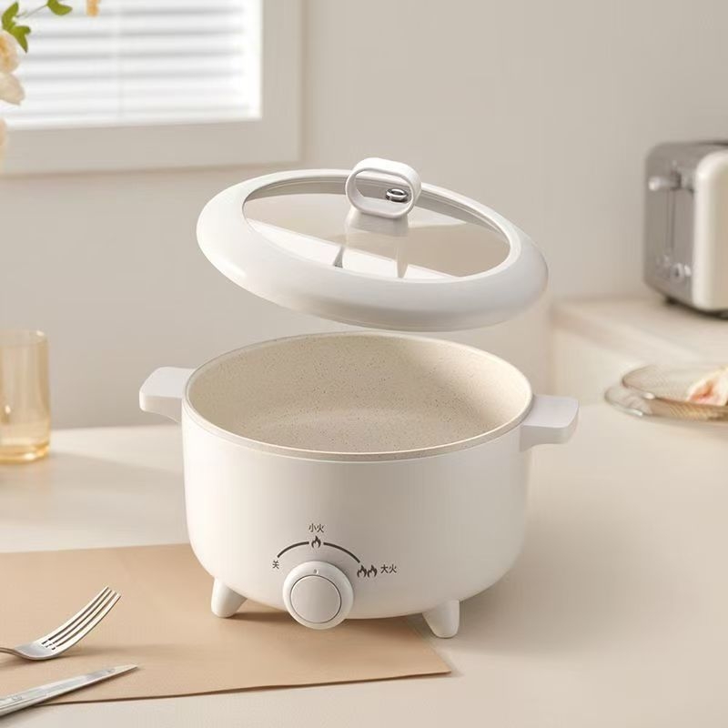 Oală electrică multifuncțională pentru uz casnic - aburire, fierbere, prăjire și sotare, cu interior antiaderent, compactă pentru cămin, oală mică pentru noodles