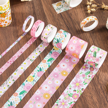 Seria Retro cu Plante și Flori: set de 18 role de bandă Washi pentru amenajare peisaje, decorarea jurnalului și materiale de fundal