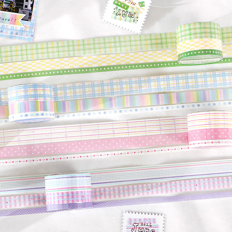 Set de benzi washi Letter Lover, seria Spring Prelude, benzi simple și proaspete pentru colaj