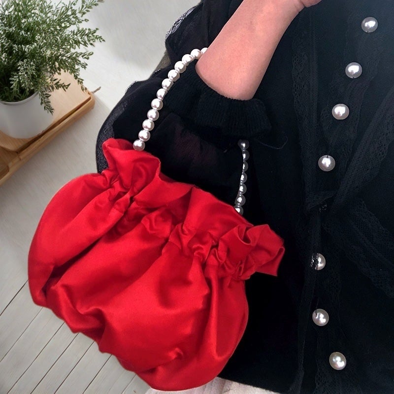 Ženska torba u obliku oblaka s perlama, crossbody bucket torba, slatka i mekana, inspirirana japanskim stilom