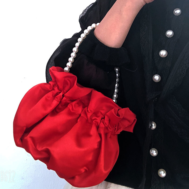 Ženska torba u obliku oblaka s perlama, crossbody bucket torba, slatka i mekana, inspirirana japanskim stilom