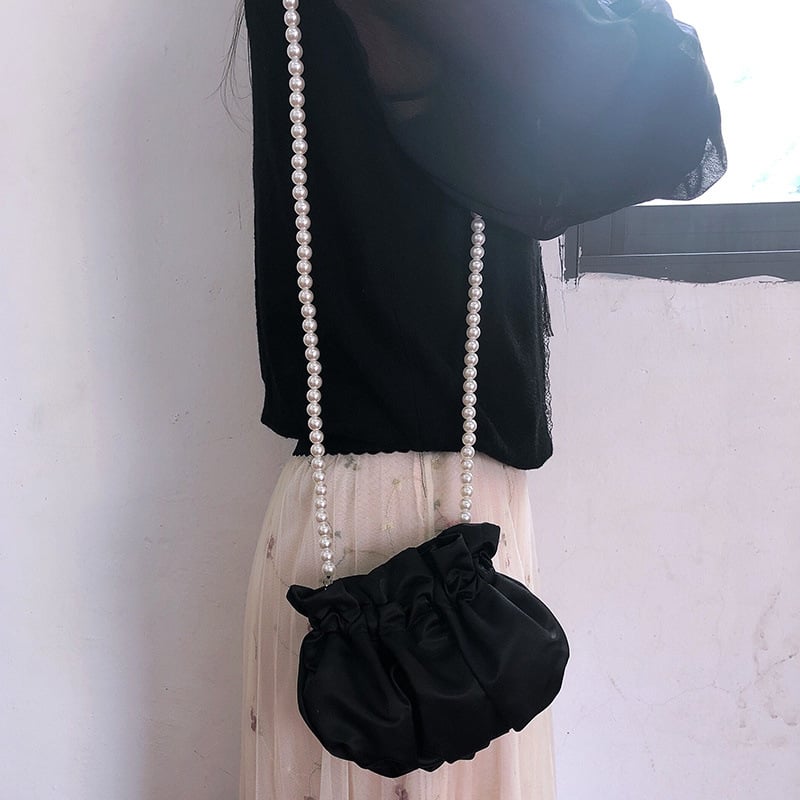 Ženska torba u obliku oblaka s perlama, crossbody bucket torba, slatka i mekana, inspirirana japanskim stilom
