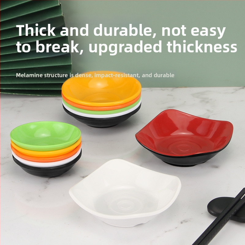 Kerek melamin tál fűszerekhez és szószokhoz, színes