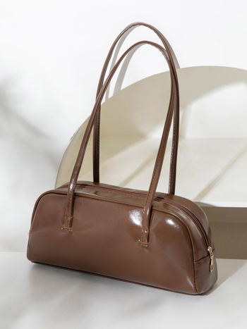 Ženska torba Boston za podlakticu, velika zapremina, baguette stil, urbano-minimalistički dizajn, sintetička koža