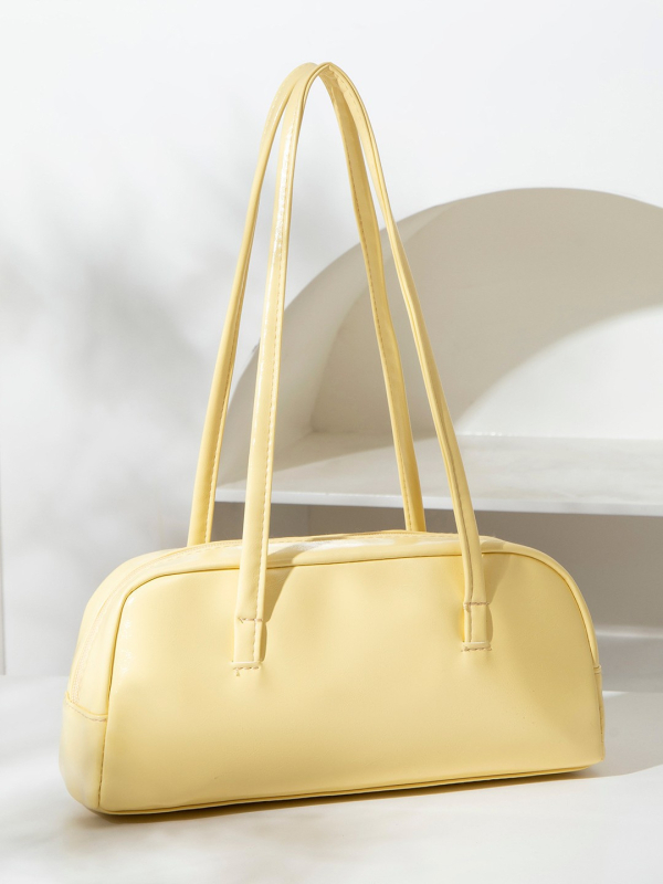 Ženska torba Boston za podlakticu, velika zapremina, baguette stil, urbano-minimalistički dizajn, sintetička koža