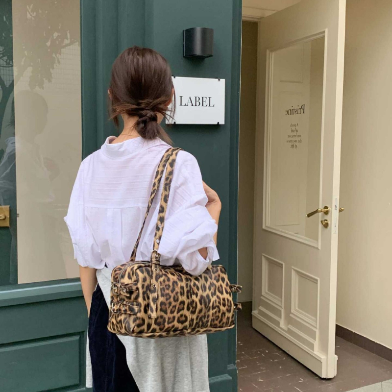 Ženska torbica Boston s oblikom jastuka, velika kapaciteta, PU koža, crossbody ili na rame