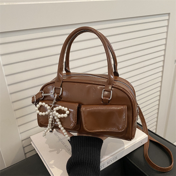 Ženska torba Boston u korejskom stilu, lagani luksuz, srednje veličine, torba za rame i crossbody, model 2025