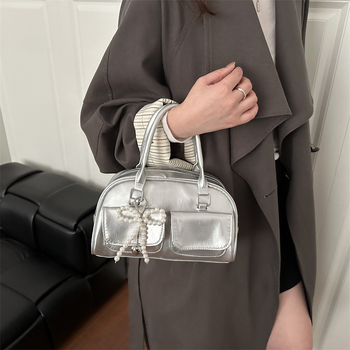 Ženska torba Boston u korejskom stilu, lagani luksuz, srednje veličine, torba za rame i crossbody, model 2025
