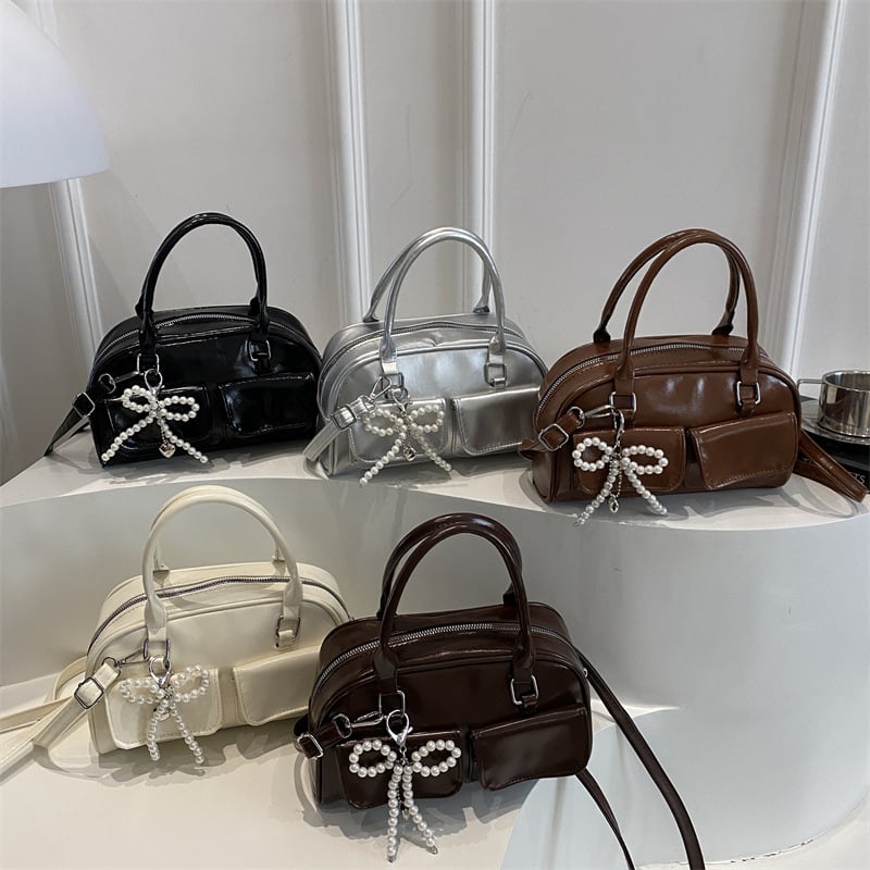 Ženska torba Boston u korejskom stilu, lagani luksuz, srednje veličine, torba za rame i crossbody, model 2025