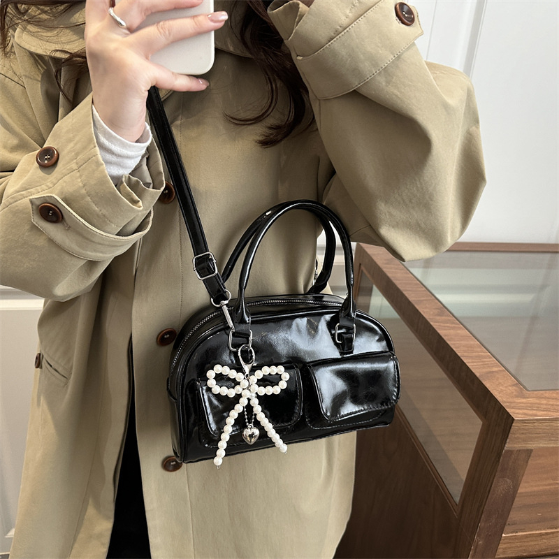 Ženska torba Boston u korejskom stilu, lagani luksuz, srednje veličine, torba za rame i crossbody, model 2025