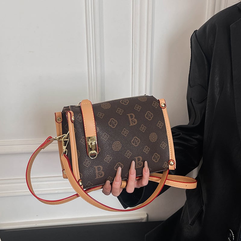 Ženska crossbody torba s monogramom, Boston stil, 2026 novi model, s otiskom