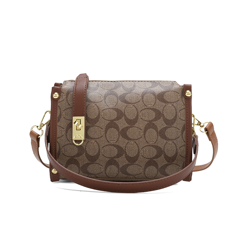 Ženska crossbody torba s monogramom, Boston stil, 2026 novi model, s otiskom