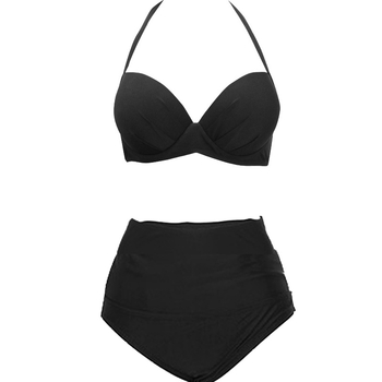 Bikini s čeličnim potporama i push-up učinkovom, seksi korejskog stila, dvodjelni kupaći kostim s visokim strukom, skriva trbuh, pogodan za termalne bazene