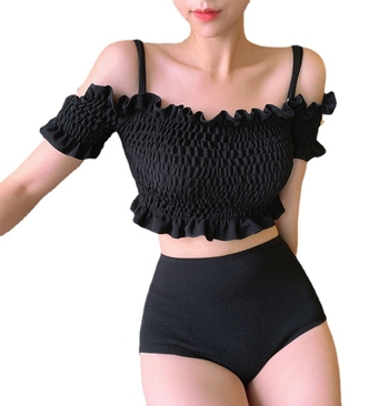 2023 nova korejska moda dvodijelni kupaći kostim s volanom na rubu, laskajući i sexy stil za odmore uz termalne izvore