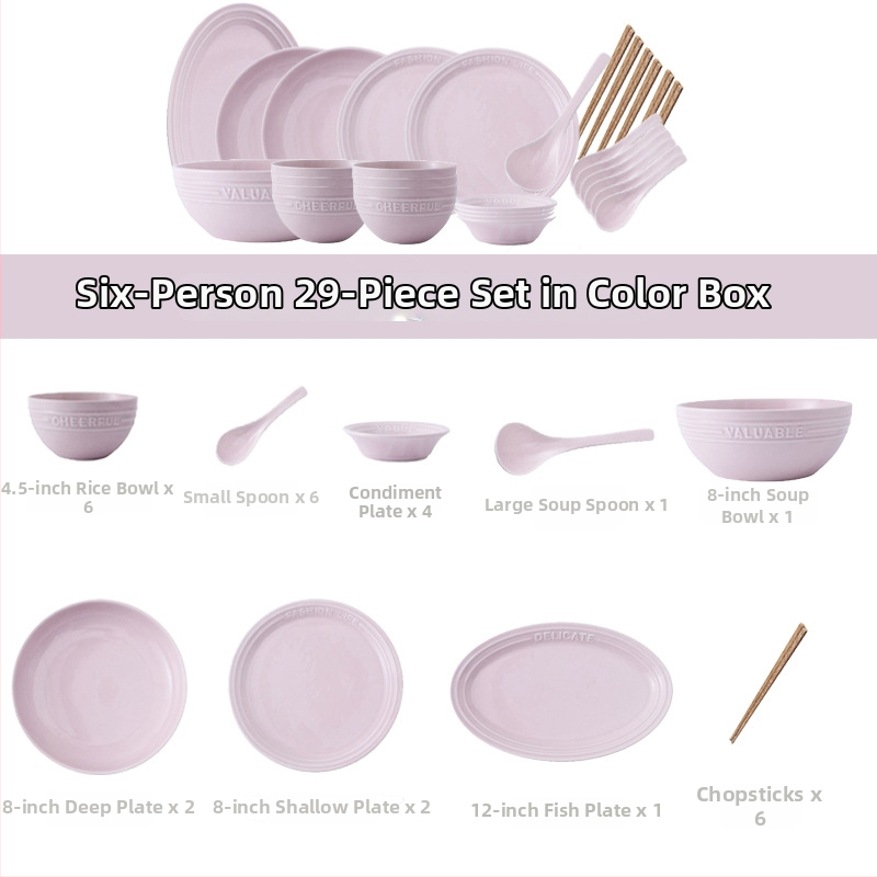 Reliefový anglický set riadu – porcelán Night Sakura ružová, misky na ryžu a polievku, taniere a paličky, 11 dielov, Nordic štýl