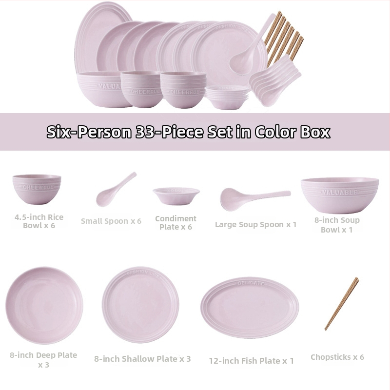 Reliefový anglický set riadu – porcelán Night Sakura ružová, misky na ryžu a polievku, taniere a paličky, 11 dielov, Nordic štýl
