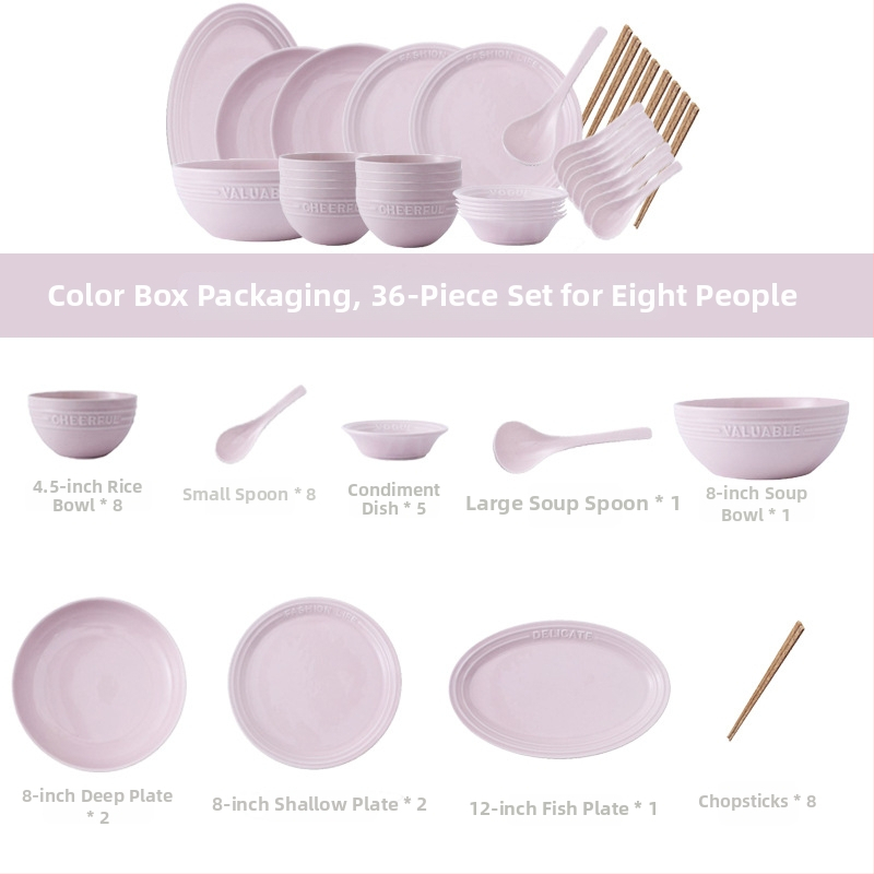 Reliefový anglický set riadu – porcelán Night Sakura ružová, misky na ryžu a polievku, taniere a paličky, 11 dielov, Nordic štýl