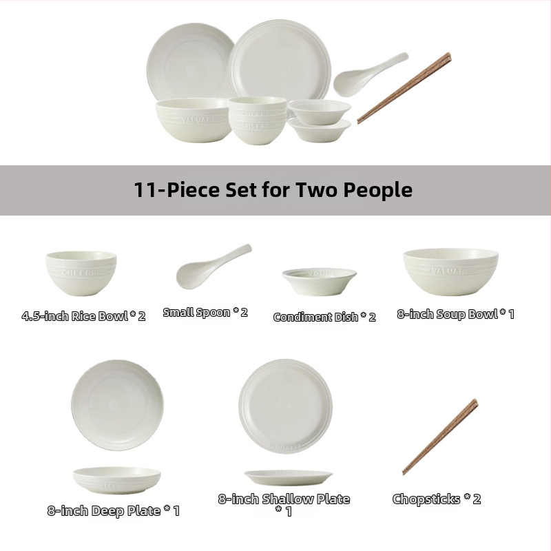 Reliefový anglický set riadu – porcelán Night Sakura ružová, misky na ryžu a polievku, taniere a paličky, 11 dielov, Nordic štýl
