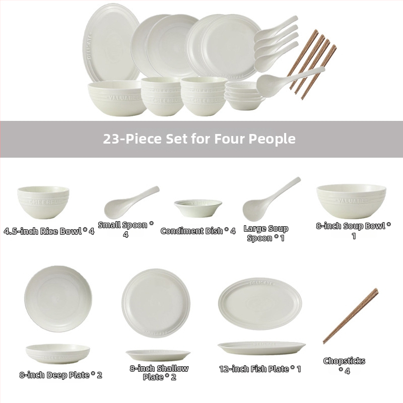 Reliefový anglický set riadu – porcelán Night Sakura ružová, misky na ryžu a polievku, taniere a paličky, 11 dielov, Nordic štýl