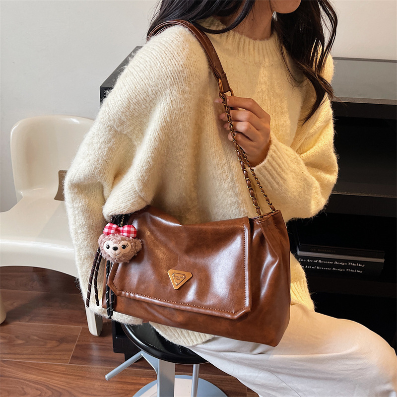 2026 nova retro Maillard stil crossbody torba s velikim kapacitetom, korejskog stila torba za ramena