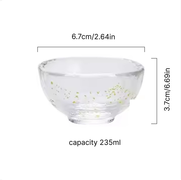 Set japonez de saké din sticlă fără plumb, cu decantor, cești de saké și pahare cu foiță de aur