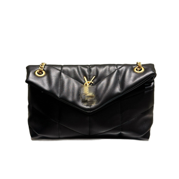 Prešivana kožna crossbody torba s lančanim remenom, velika kapaciteta, messenger stil