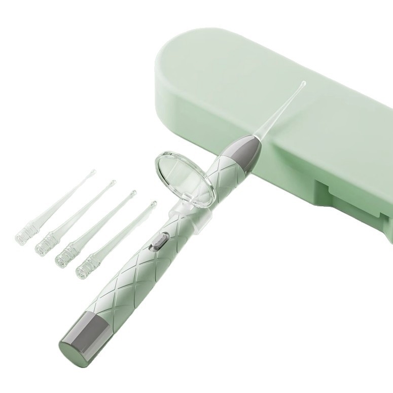 Instrument de curățare a urechii cu iluminare — lingură de urechi cu vârf moale și pense sigure pentru copii