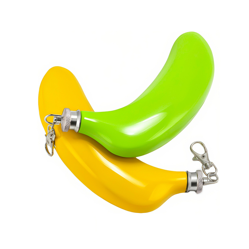 Flacon de vin din oțel inoxidabil, în formă de banană, 5 oz, portabil pentru exterior