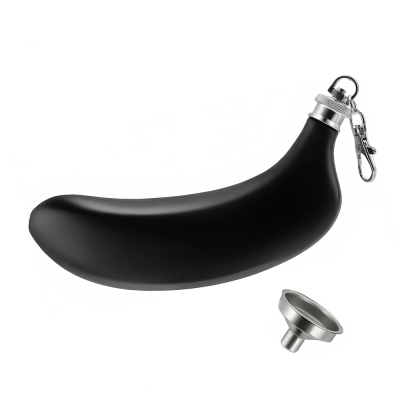 Flacon de vin din oțel inoxidabil, în formă de banană, 5 oz, portabil pentru exterior
