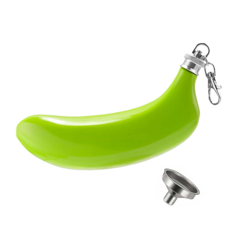 Flacon de vin din oțel inoxidabil, în formă de banană, 5 oz, portabil pentru exterior
