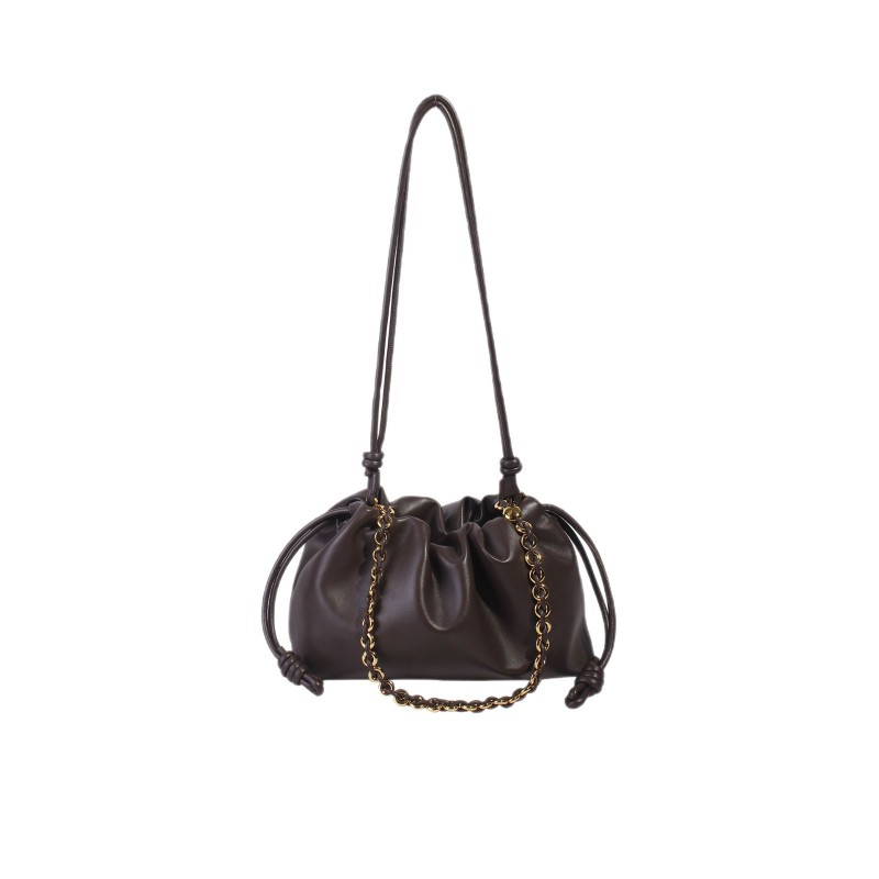 Luojia Flamenco Cloud torbica s šnurlom, bucket stil, kožna, srednje veličine, za rame ili crossbody